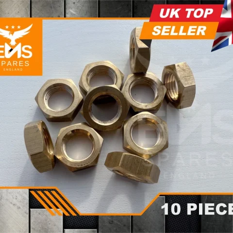 EMS-ALNB1 3/8" UNF brass half lock nut for brake fittings - 10