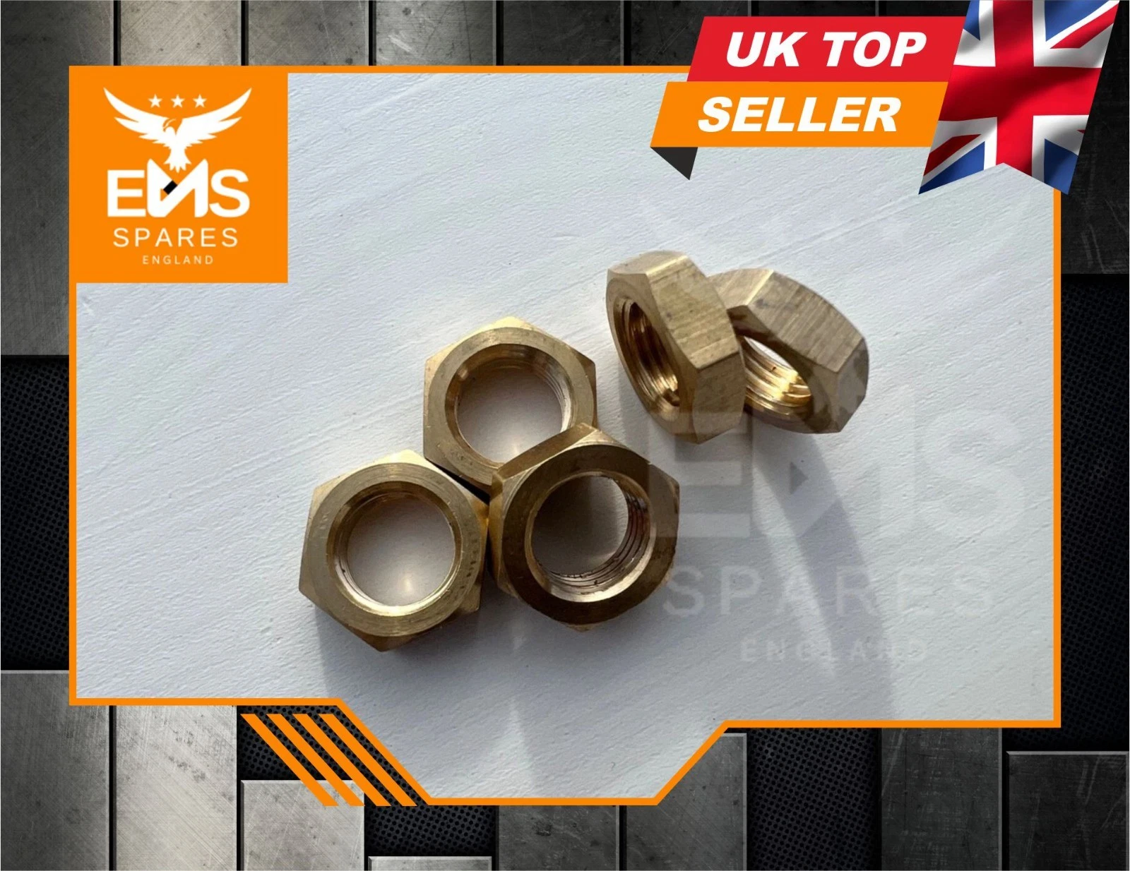 EMS-ALNB1 3/8" UNF brass half lock nut for brake fittings - view 2