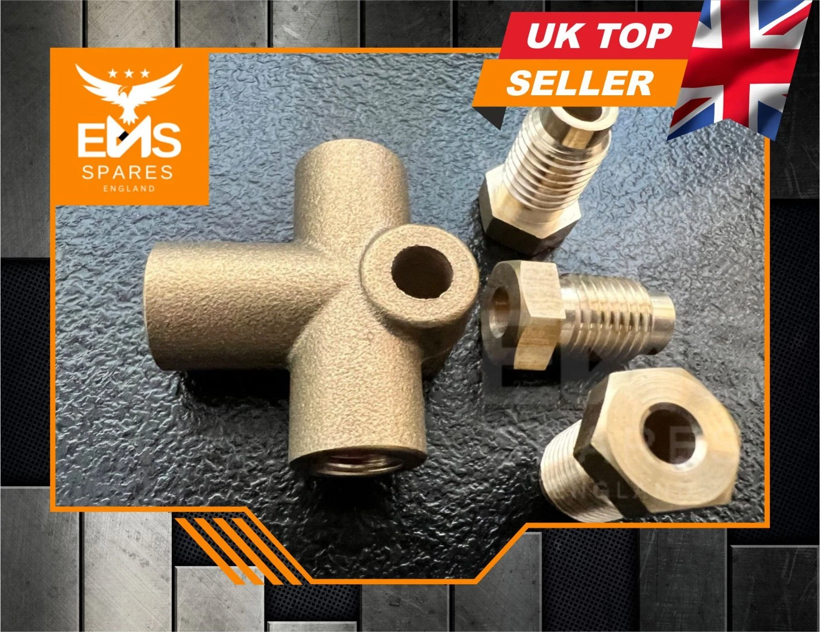 EMS-A30 3/8" UNF brass brake pipe 3-way T-piece, 3H2424 type - view 3