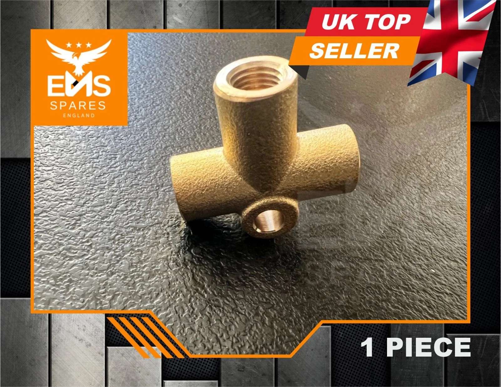 EMS-A30 3/8" UNF brass brake pipe 3-way T-piece, 3H2424 type