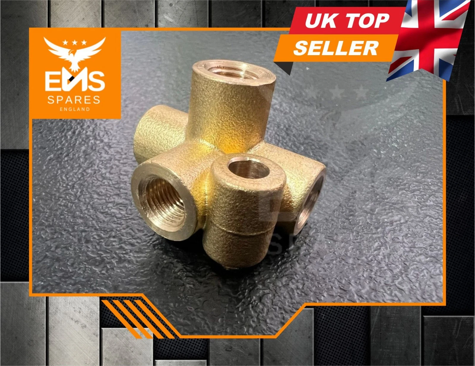 EMS-A31 3/8" UNF brass brake pipe 4-way union for 3/16" pipe - view 3