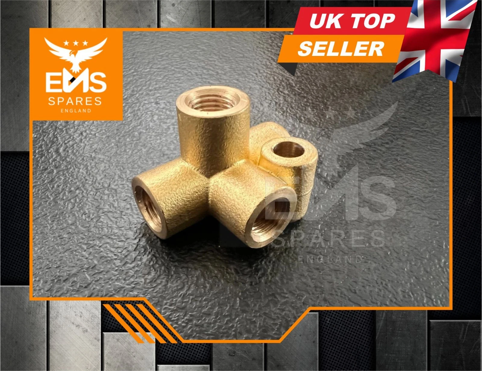 EMS-A31 3/8" UNF brass brake pipe 4-way union for 3/16" pipe