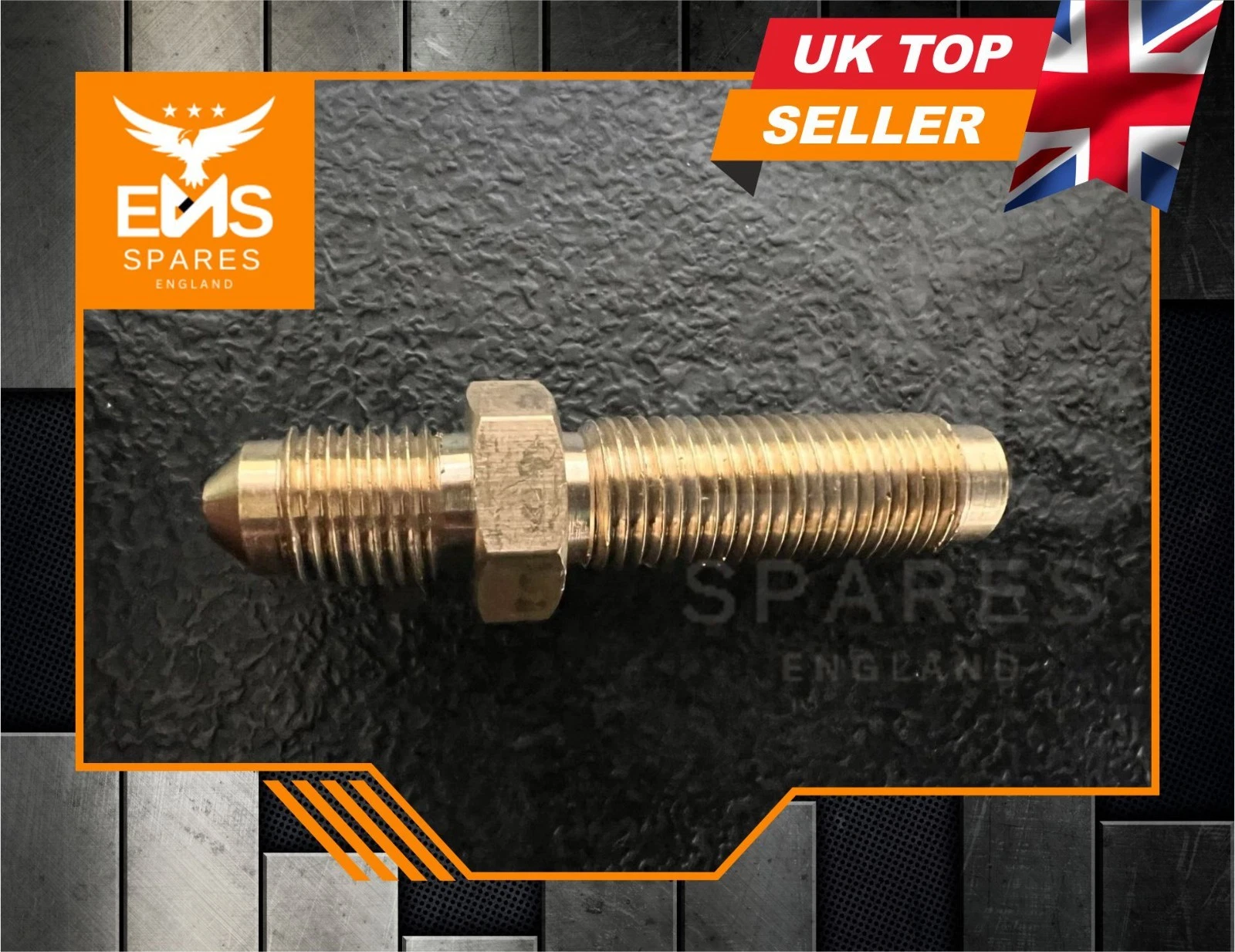 EMS-A107 3/8" UNF brass bulkhead brake union with half nut - view 2
