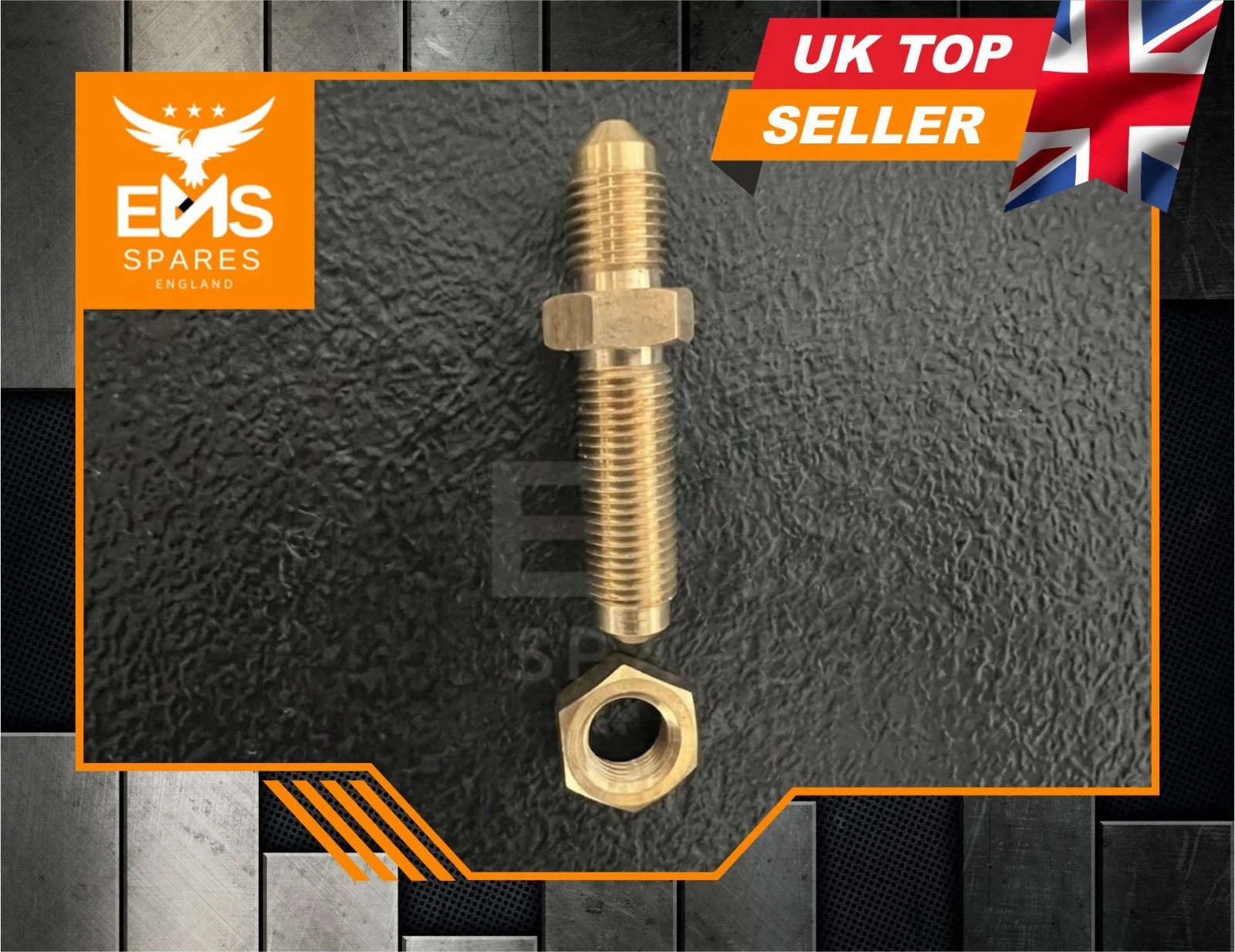EMS-A107 3/8" UNF brass bulkhead brake union with half nut - view 3