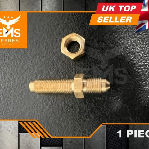 EMS-A107 3/8" UNF brass bulkhead brake union with half nut