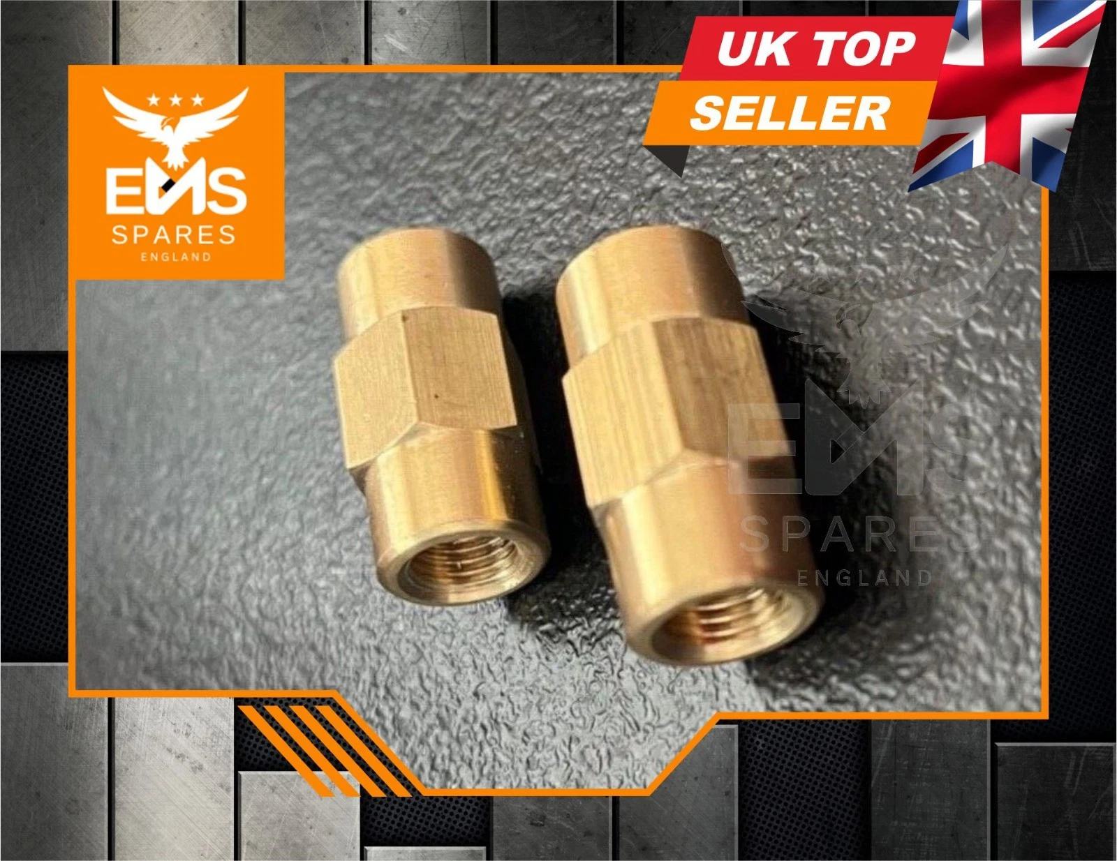 EMS-A20 3/8" UNF female-female inline brass brake pipe joiner - view 2