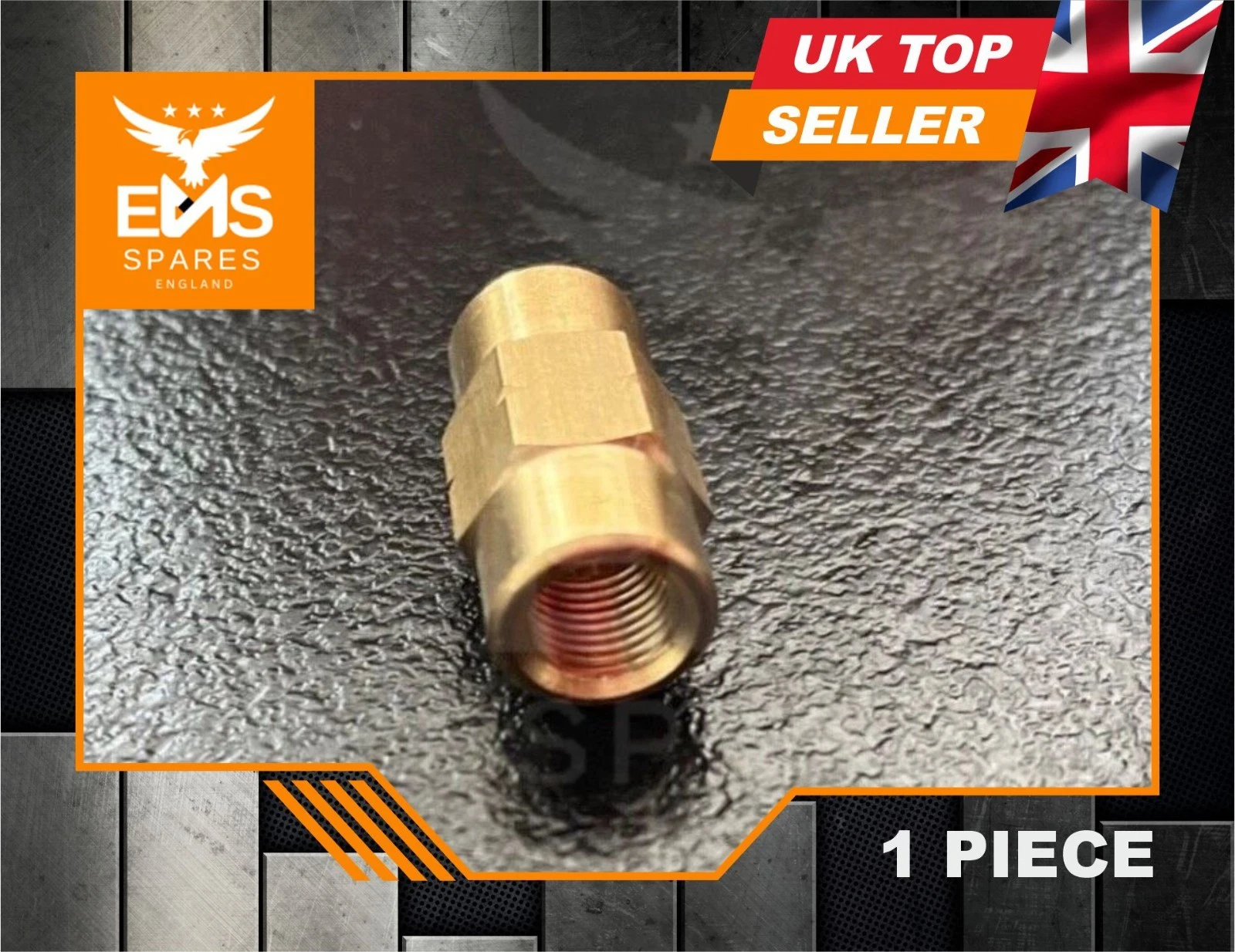 EMS-A20 3/8" UNF female-female inline brass brake pipe joiner