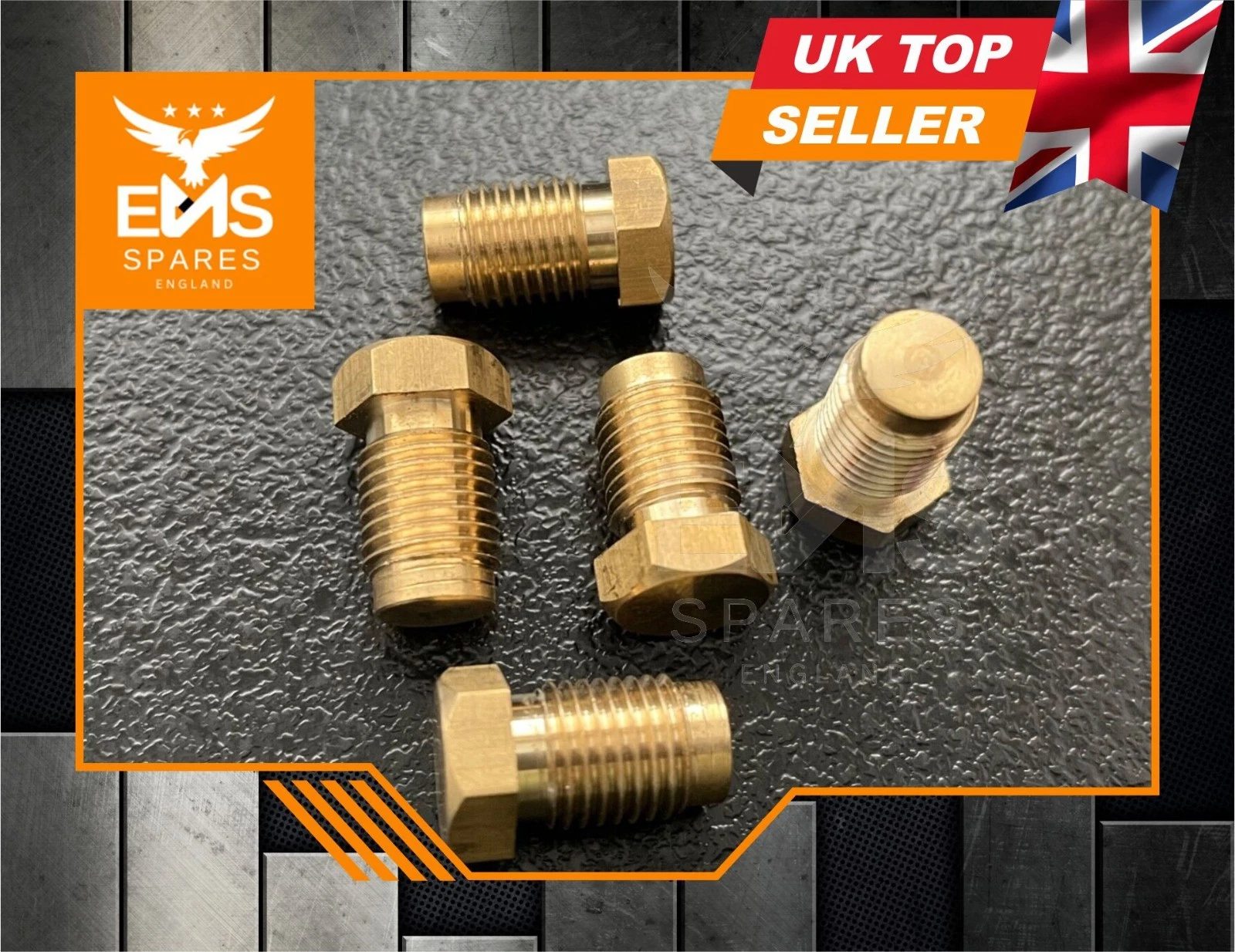 EMS-A1D 3/8" UNF x 24 male brass brake blanking plug, undrilled - view 2