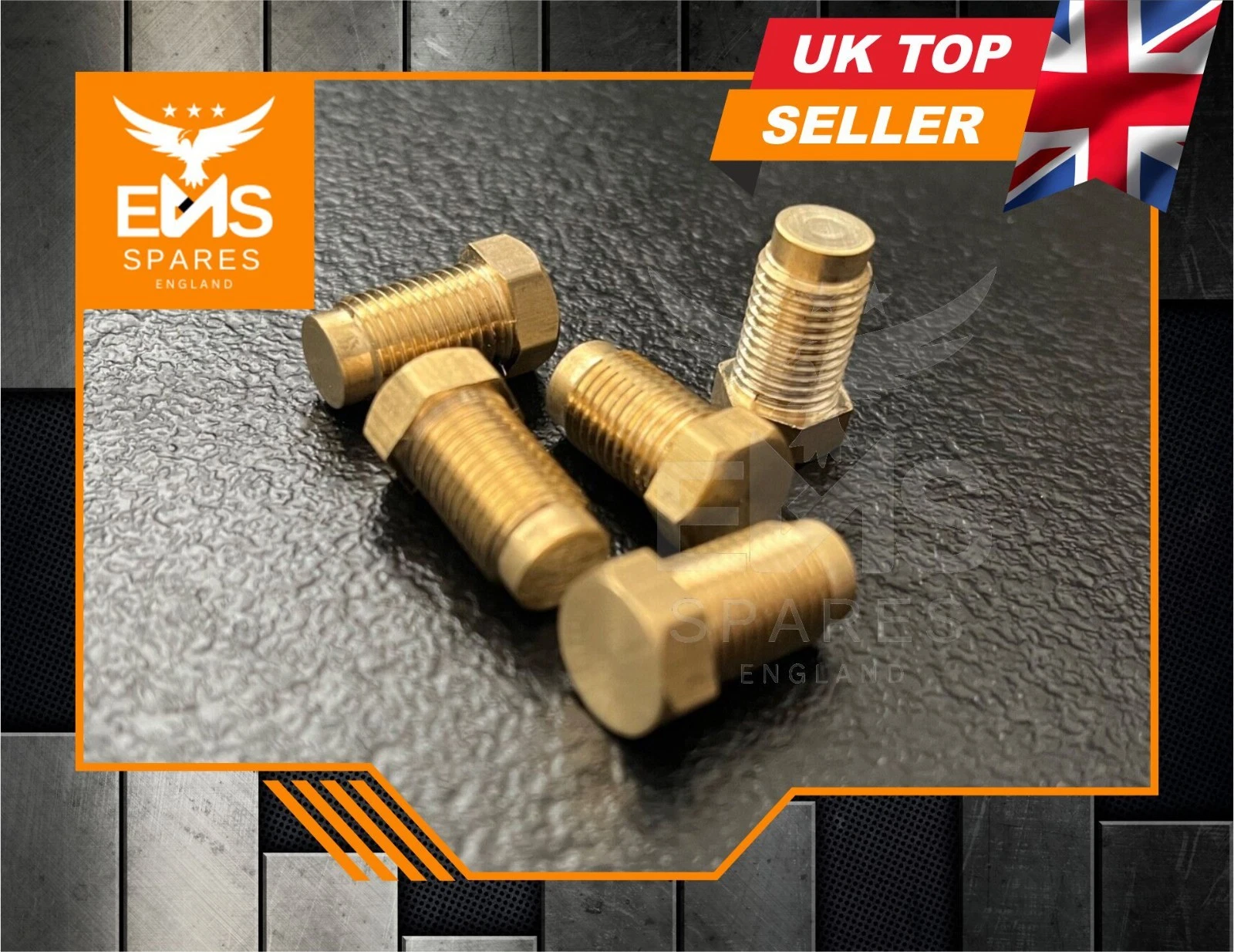 EMS-A1D 3/8" UNF x 24 male brass brake blanking plug, undrilled - view 3