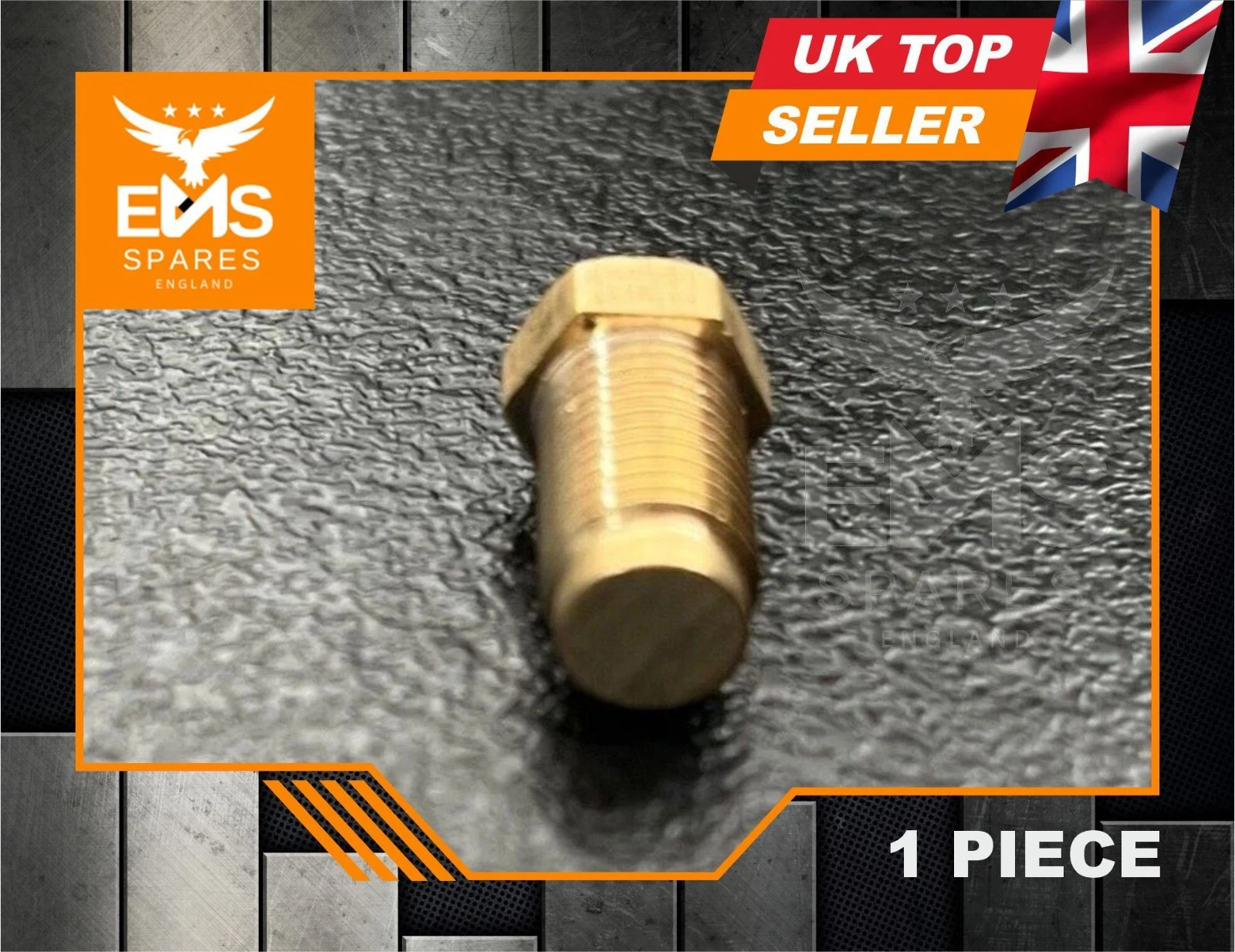 EMS-A1D 3/8" UNF x 24 male brass brake blanking plug, undrilled
