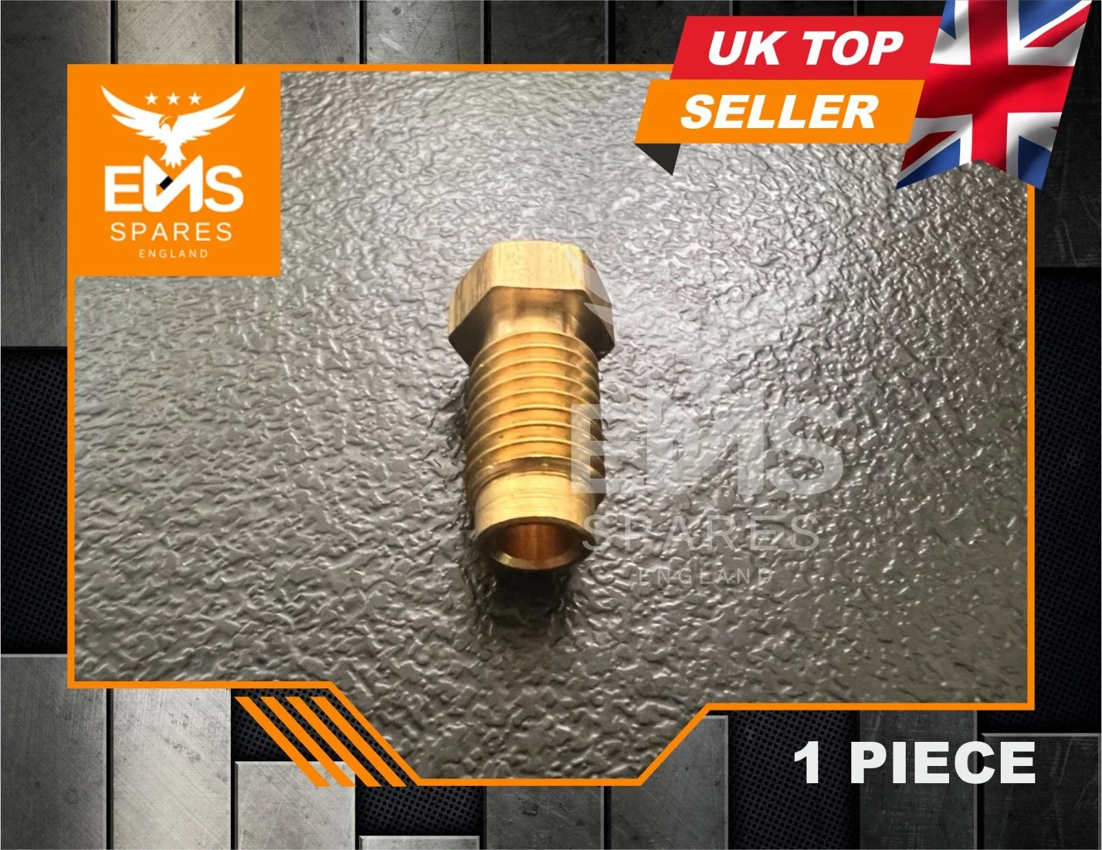 EMS-A1 3/8" UNF male long brass brake pipe union for 3/16" pipe - 1 Union