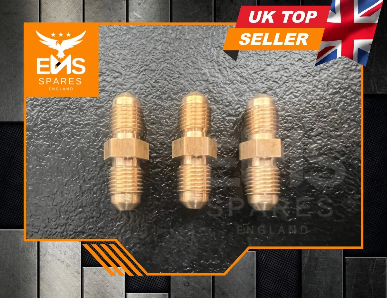 EMS-A23 3/8" UNF male-male inline brass brake connector - view 2