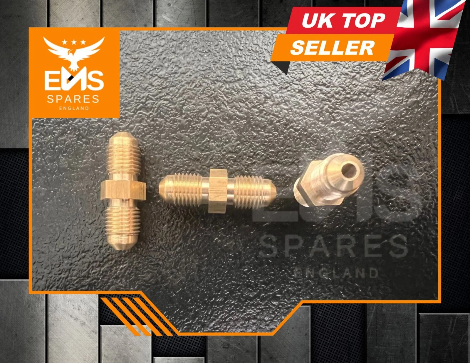 EMS-A23 3/8" UNF male-male inline brass brake connector - view 3