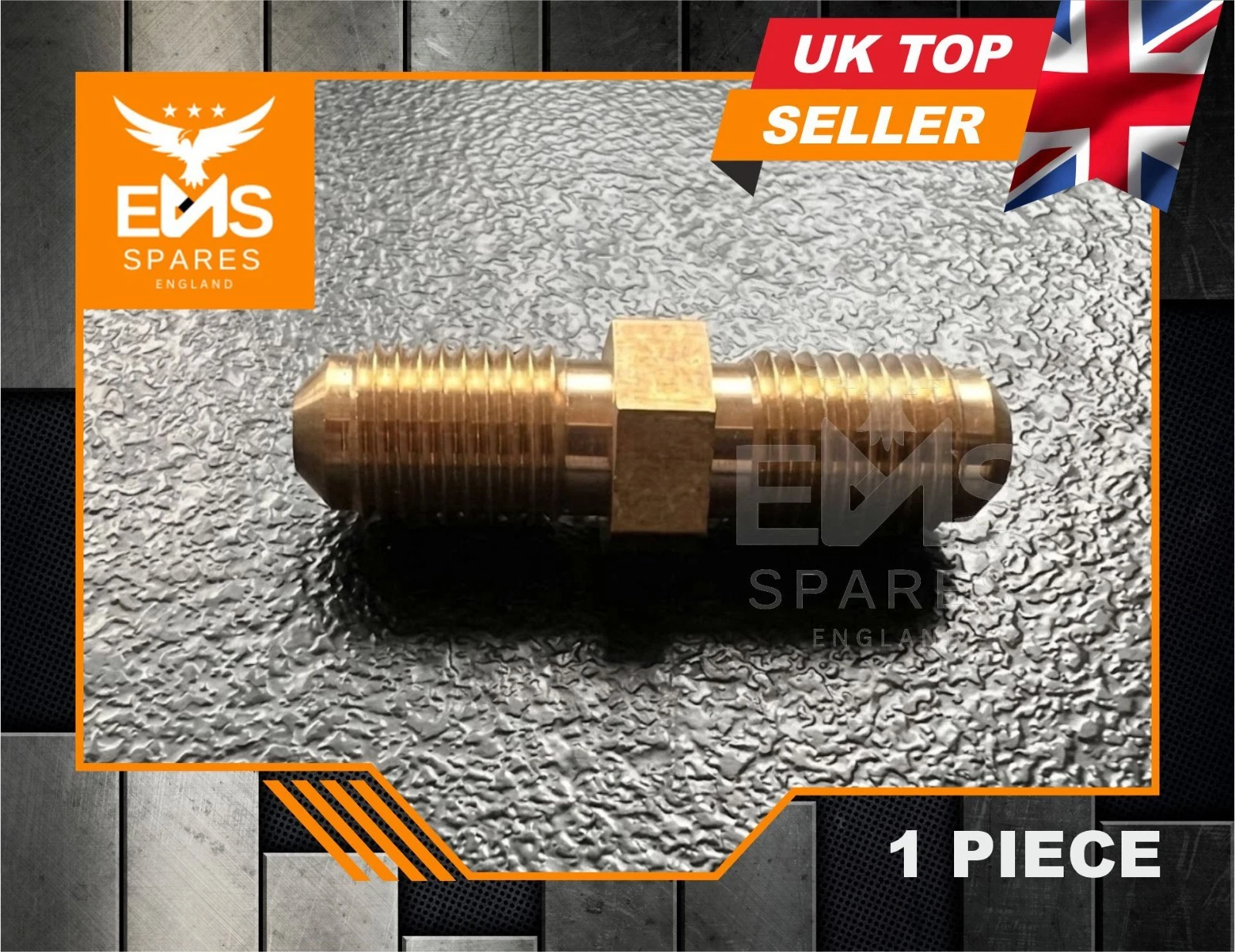 EMS-A23 3/8" UNF male-male inline brass brake connector