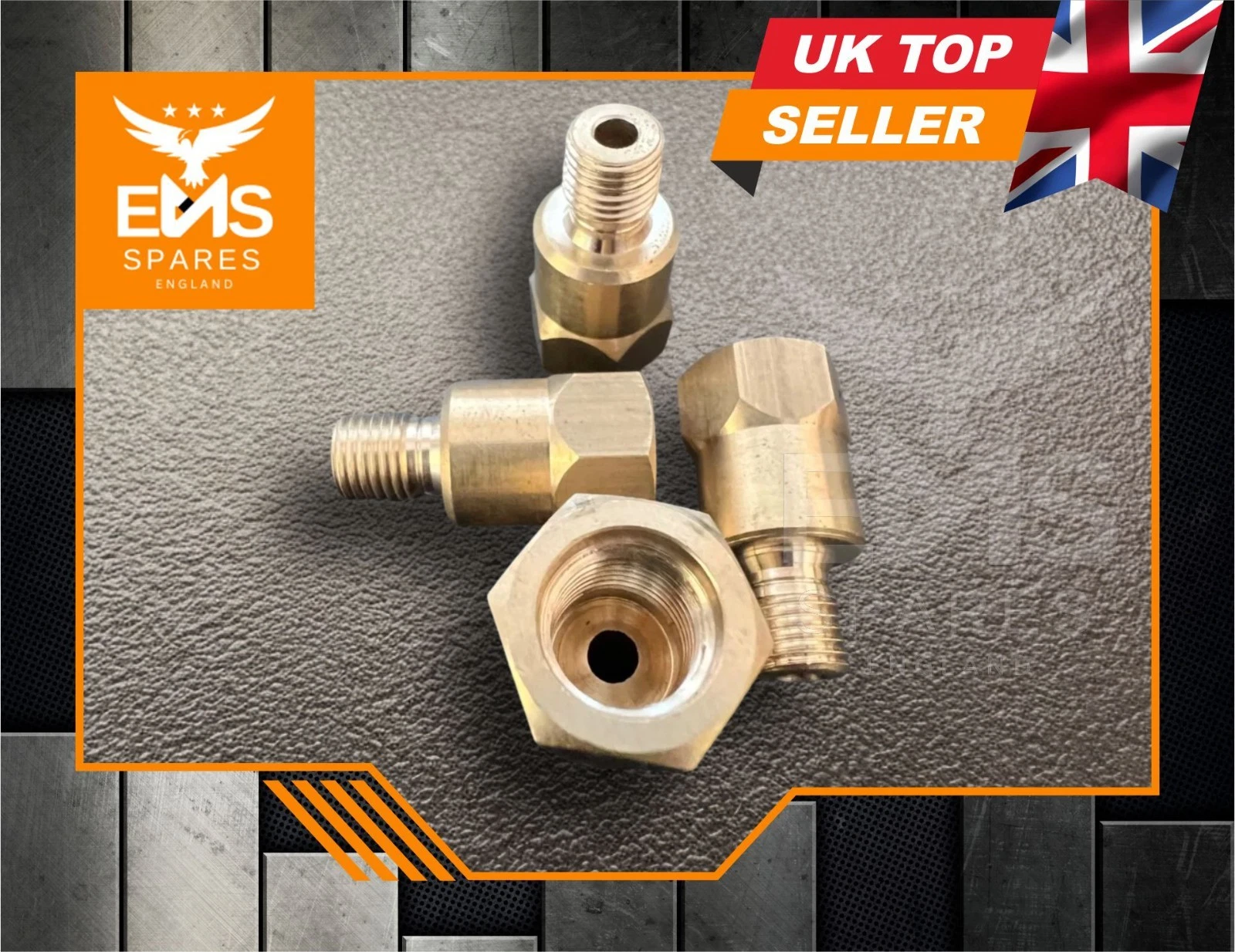 EMS-A109 brass brake adaptor 3/8" UNF male to 7/16" UNF female - view 2
