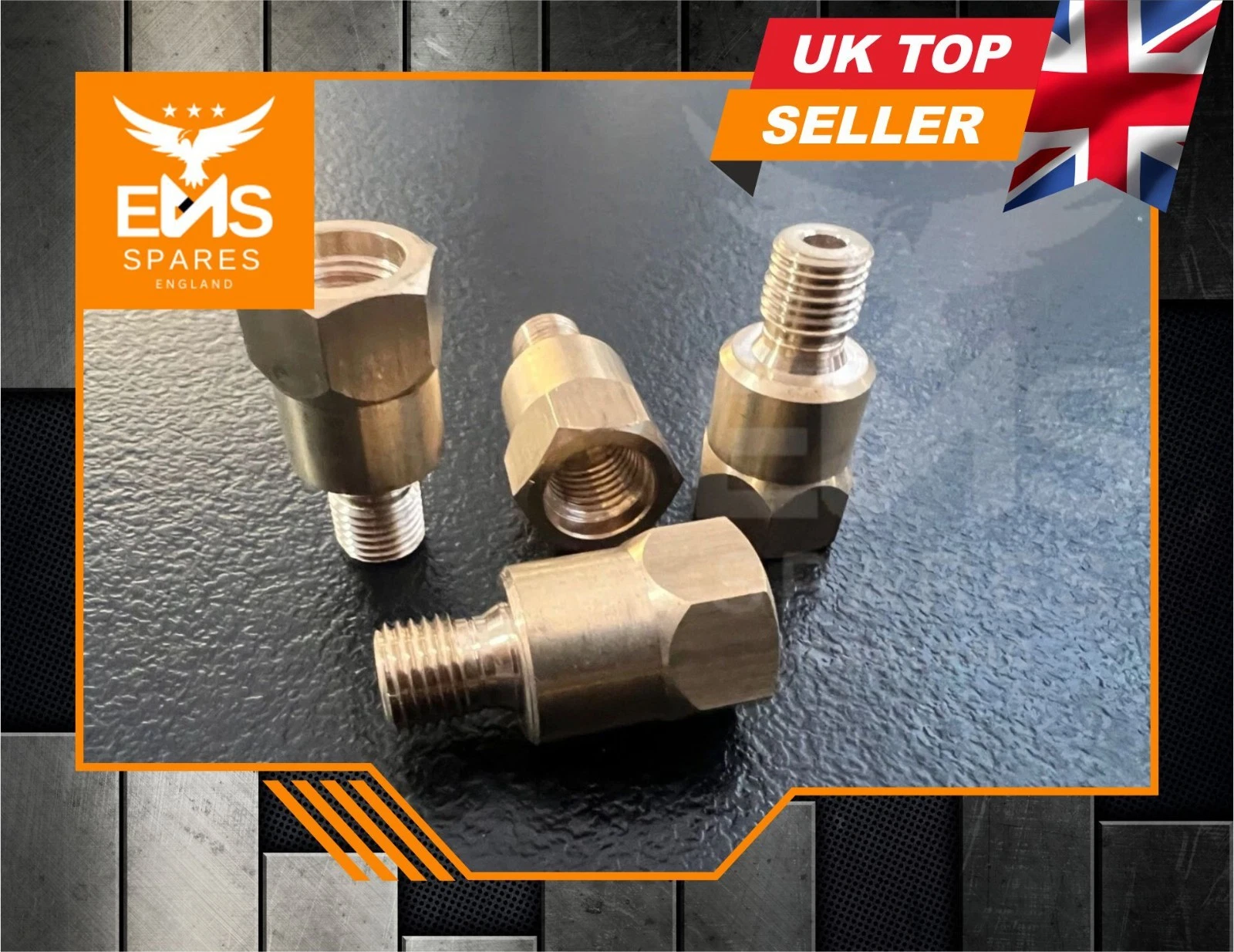 EMS-A109 brass brake adaptor 3/8" UNF male to 7/16" UNF female - view 3