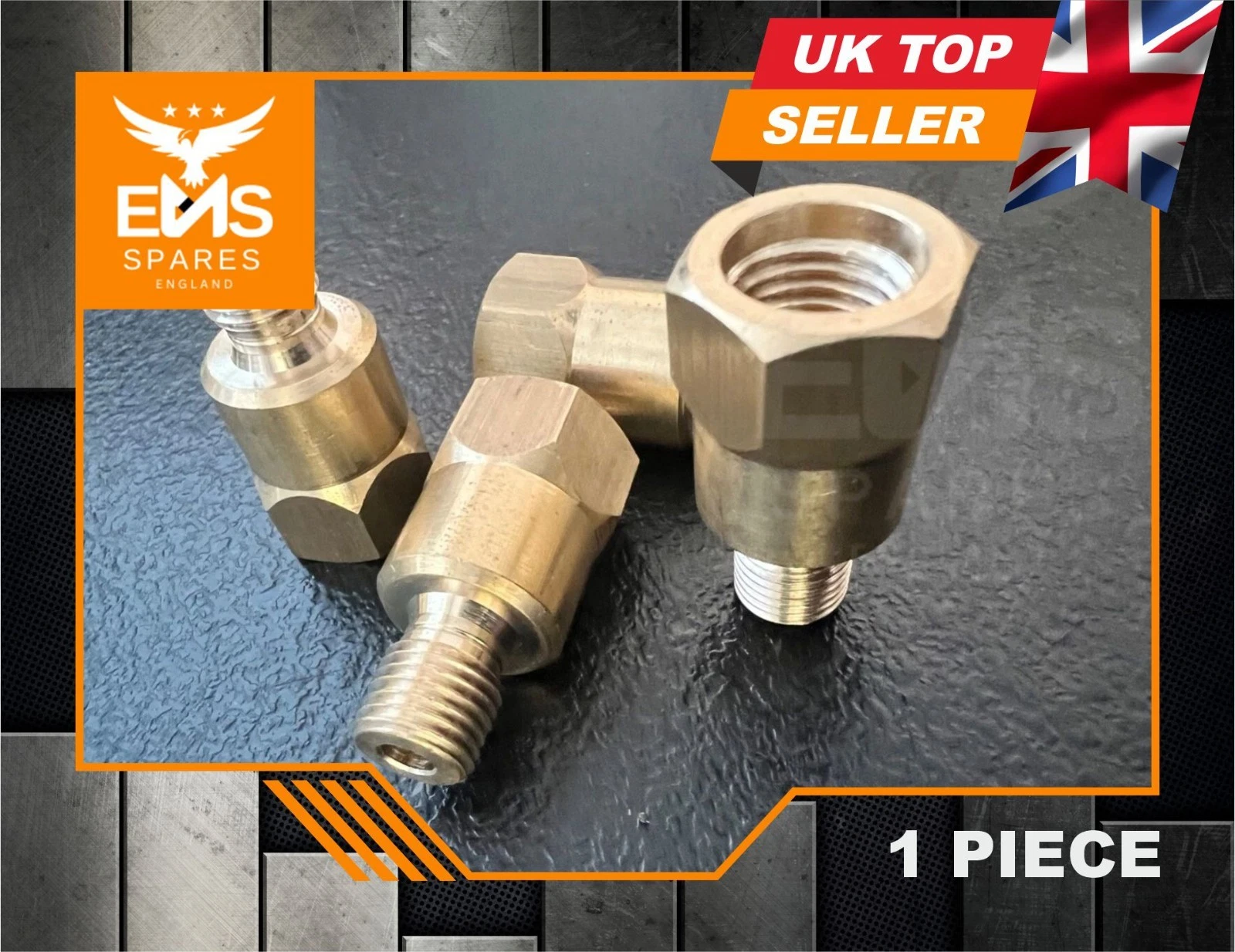 EMS-A109 brass brake adaptor 3/8" UNF male to 7/16" UNF female