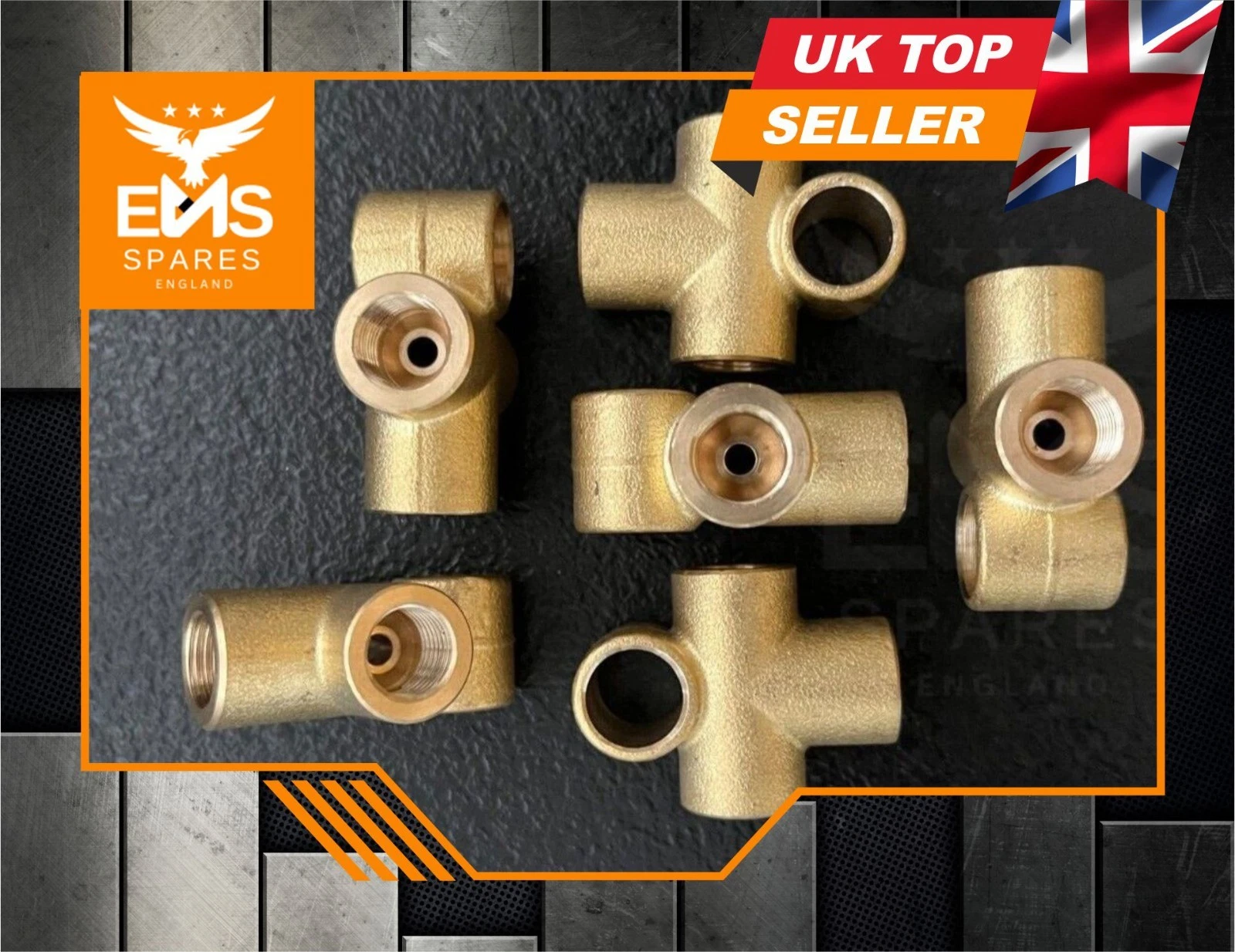 EMS-A30s small 3/8" UNF brass brake pipe 3-way T-piece - view 2