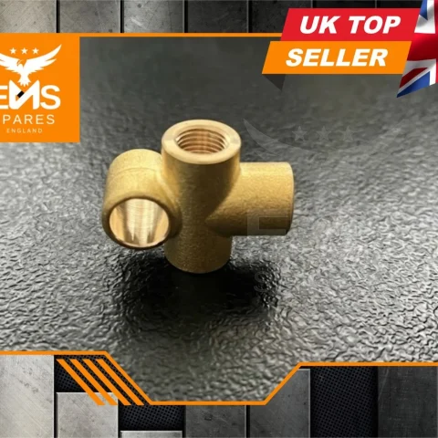 EMS-A30s small 3/8" UNF brass brake pipe 3-way T-piece