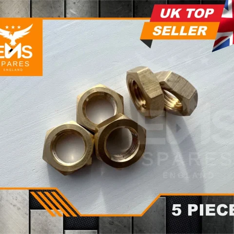 EMS-ALNB3 7/16" UNF brass half lock nut for brake fittings - 5
