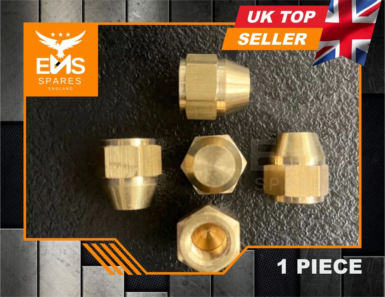 EMS-A4AB 7/16" UNF female brass brake blanking cap - 1