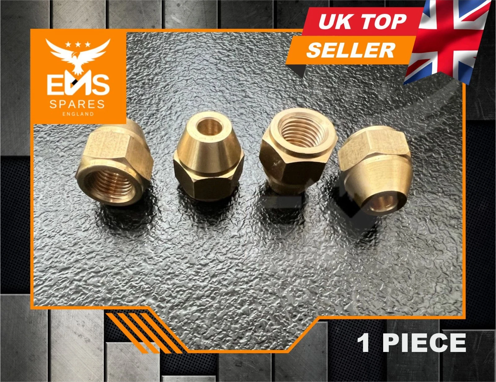 EMS-A4A 7/16" UNF x 20 female brass brake pipe union for 1/4" pipe - pack of 1