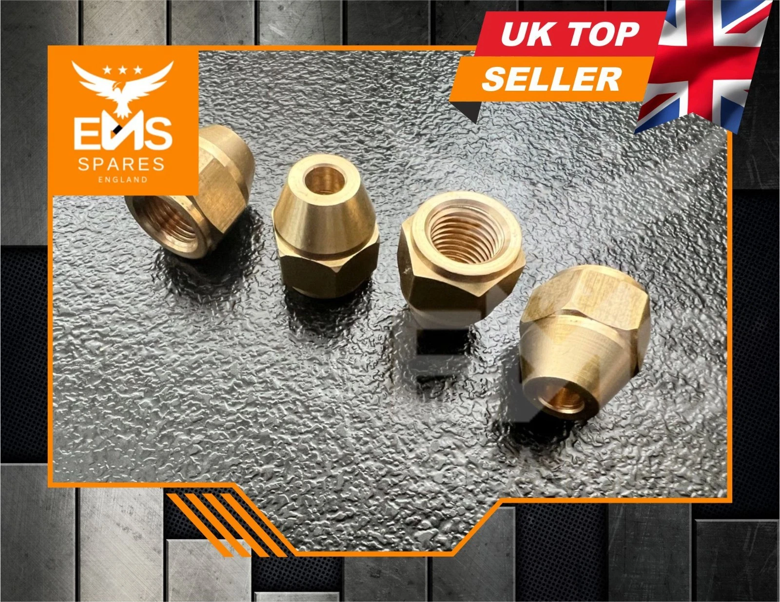 EMS-A4A 7/16" UNF x 20 female brass brake pipe union for 1/4" pipe - view 3