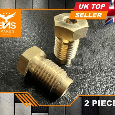 EMS-A14 7/16" UNF x 20 male brass brake pipe union for 1/4" pipe - pack of 2