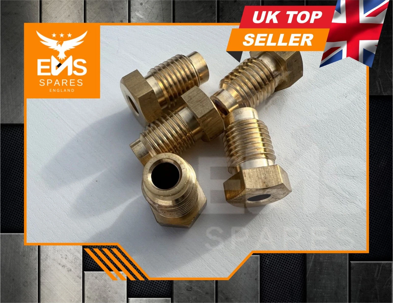 EMS-A14 7/16" UNF x 20 male brass brake pipe union for 1/4" pipe - view 2