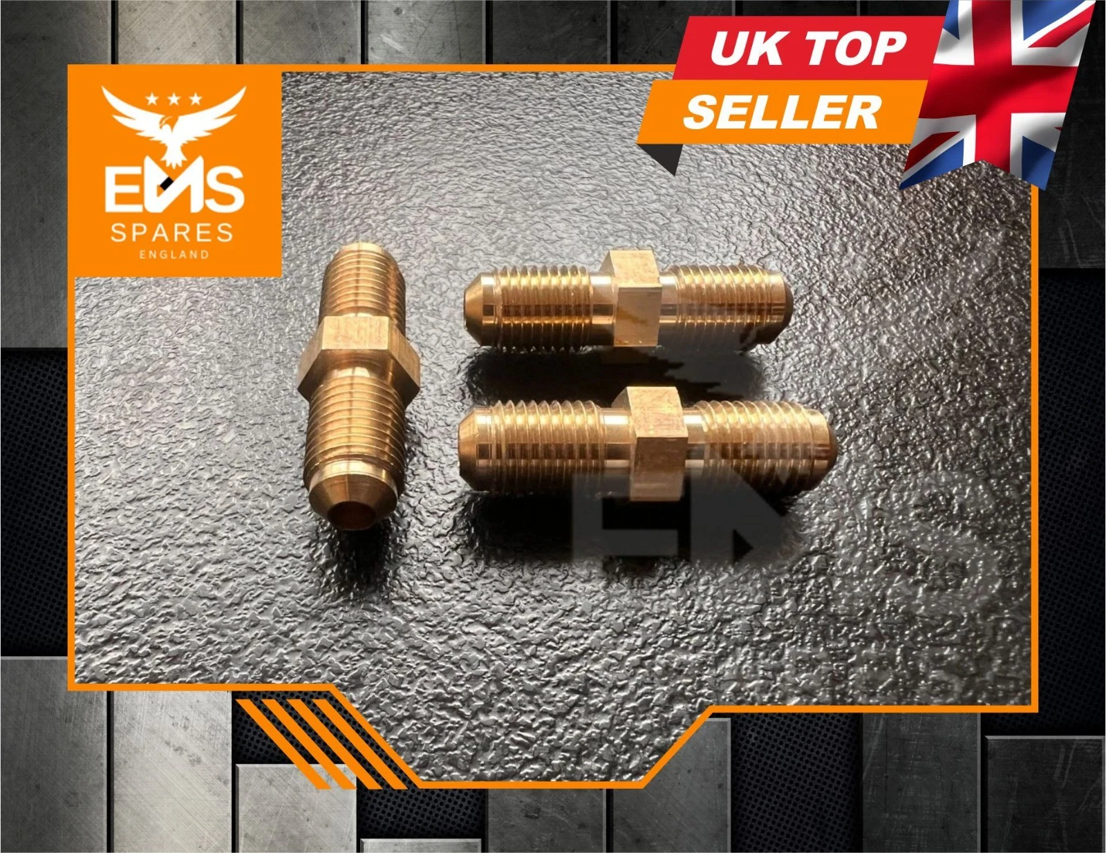 EMS-A19 7/16" UNF male-male inline brass brake connector - view 3