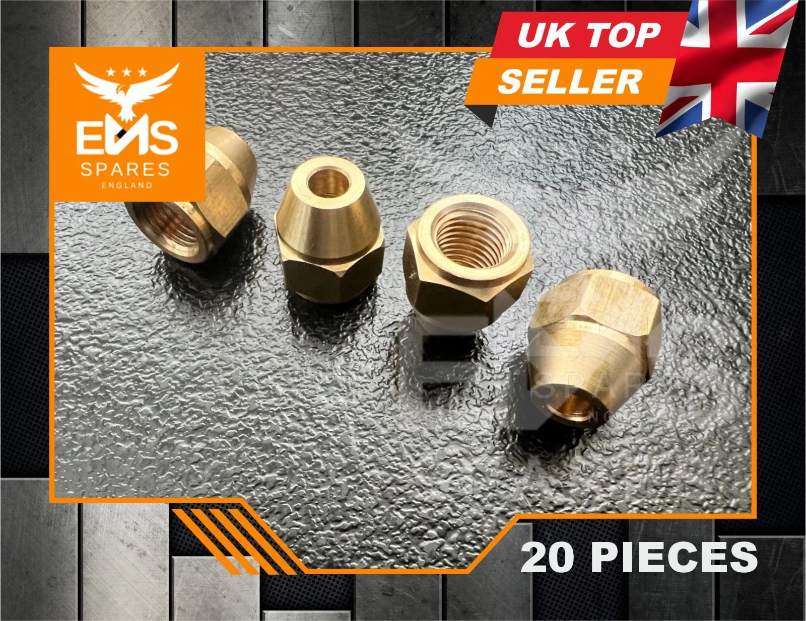 EMS-A3A 3/8" BSF female brass brake pipe union for 3/16" pipe - 20 Unions