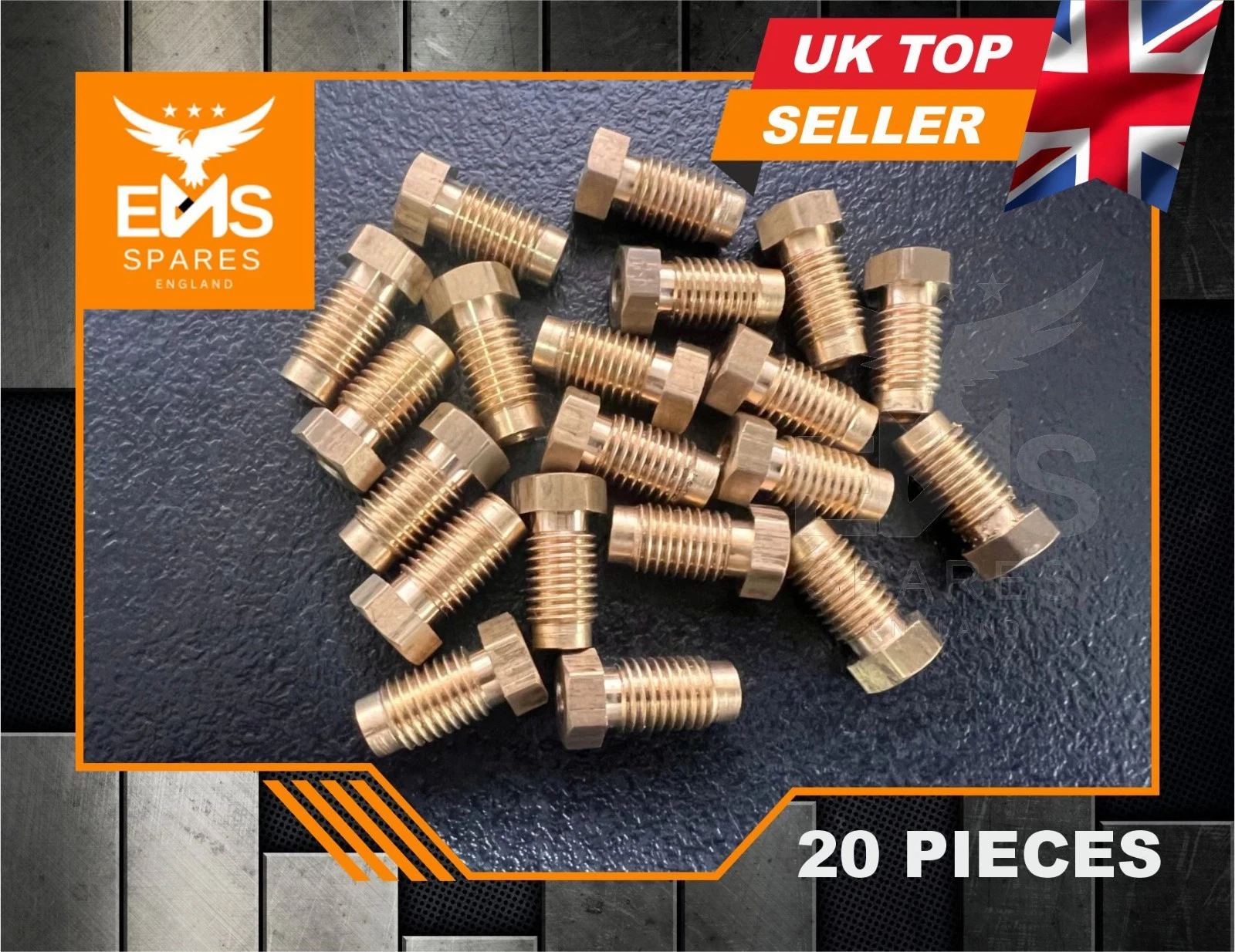 EMS-A3 3/8" BSF male brass brake pipe union for 3/16" pipe - 20 Unions