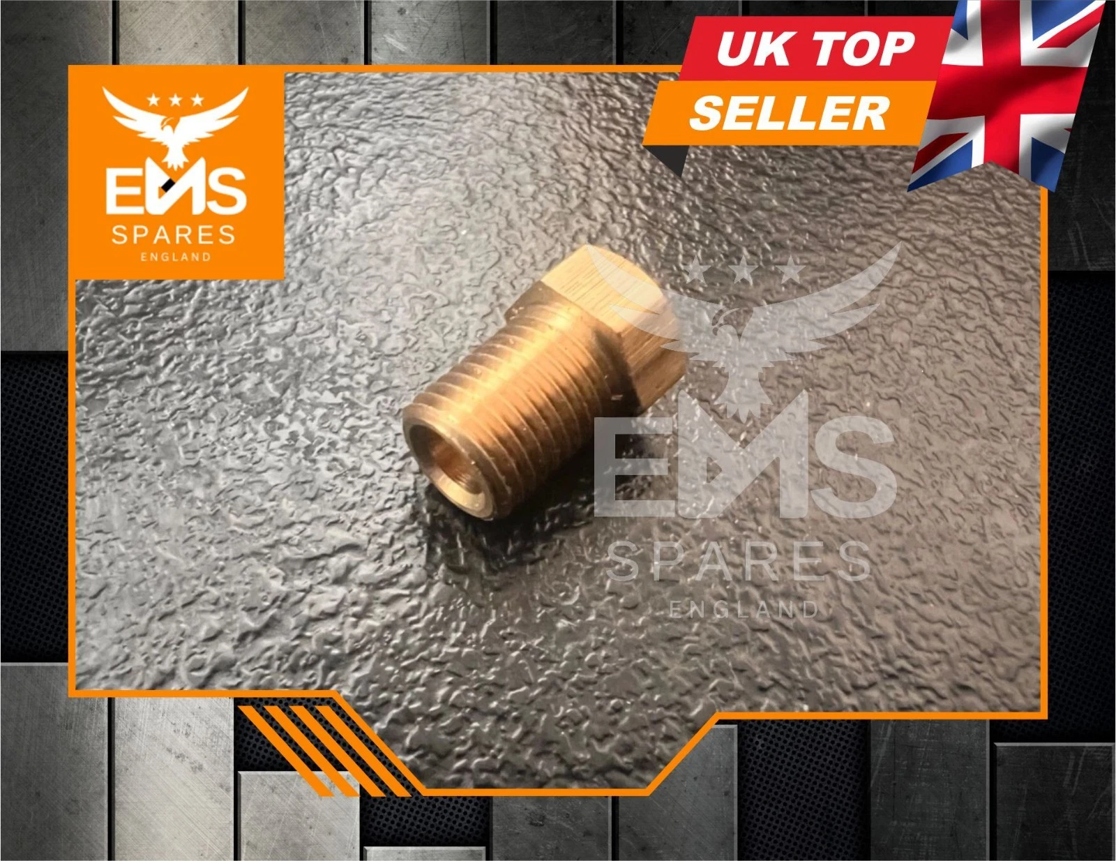EMS-A1B 3/8" UNF x 24 male short no-lead brass brake pipe union for 3/16" pipe - view 2