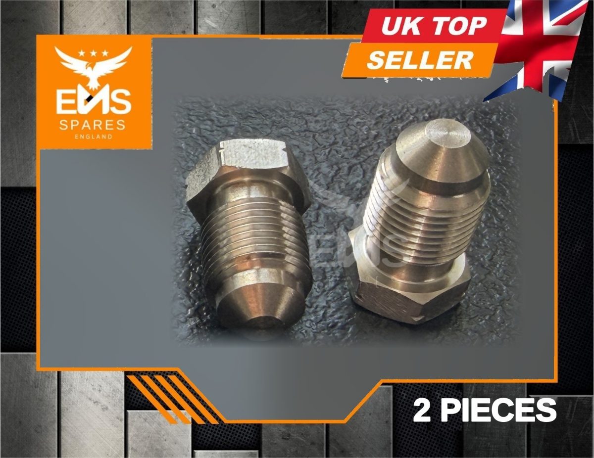 Stainless steel M12 x 1mm male brake blanking plug undrilled - 2 pieces EMS-A9BSS