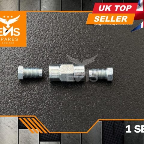 Steel brake pipe repair kit 3/8 UNF joiner + male unions 3/16 pipe - 1 set EMS-K21S