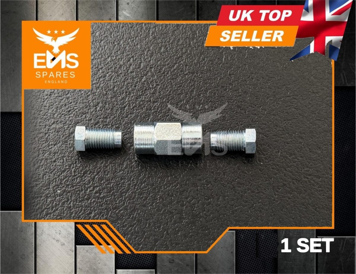 Steel brake pipe repair kit 3/8 UNF joiner + male unions 3/16 pipe - 1 set EMS-K21S