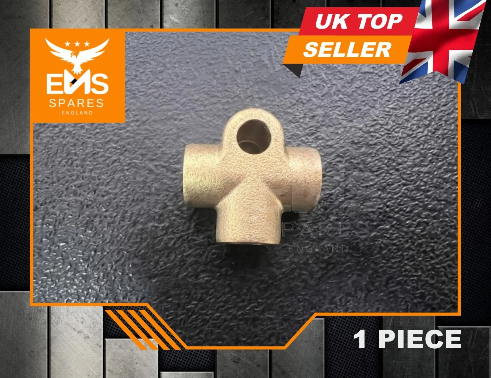 EMS-A35 M10 x 1.25mm 3-way female brass brake pipe T-piece - 1 T-Piece