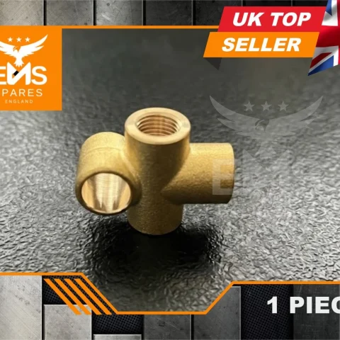 EMS-A32 M10 x 1mm 3-way female brass brake pipe T-piece - 1 T-Piece