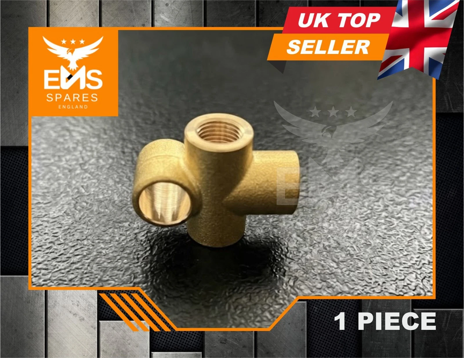 EMS-A32 M10 x 1mm 3-way female brass brake pipe T-piece - 1 T-Piece