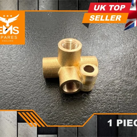 EMS-A33 M10 x 1mm 4-way female brass brake pipe connector - 1 Connector