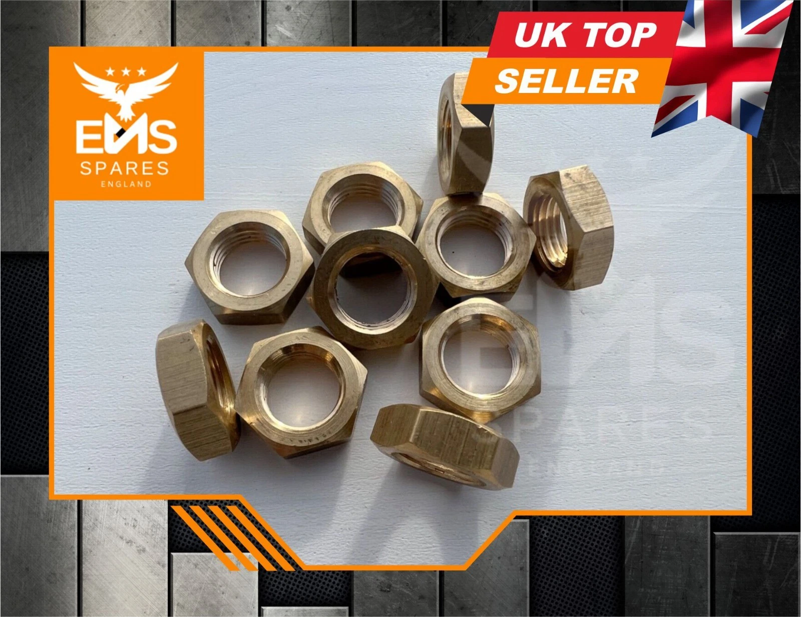EMS-ALNB2 M10 x 1 brass half lock nut for brake fittings - view 2