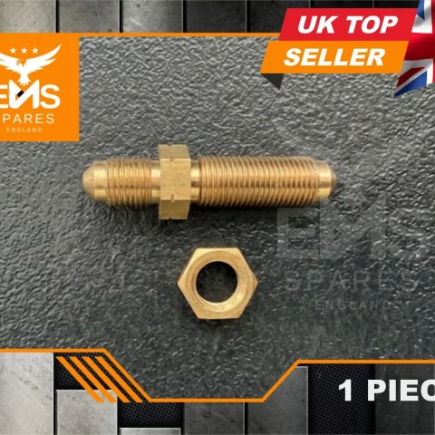 EMS-A106 M10 x 1mm brass bulkhead brake union with lock nut - 1 Union