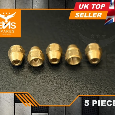 EMS-A2A M10 x 1mm female brass brake pipe union for 3/16" pipe - 5 Unions