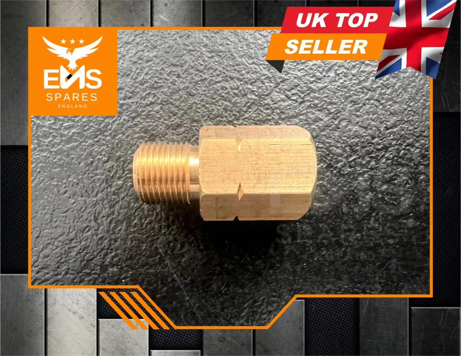 EMS-A103 M10 x 1mm female to M12 x 1mm male brass brake adaptor - 1 Adaptor
