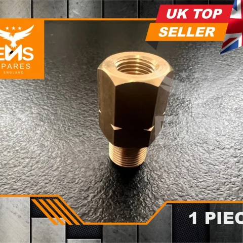 EMS-A102 M12 x 1mm female to M10 x 1mm male brass brake adaptor - 1 Adaptor