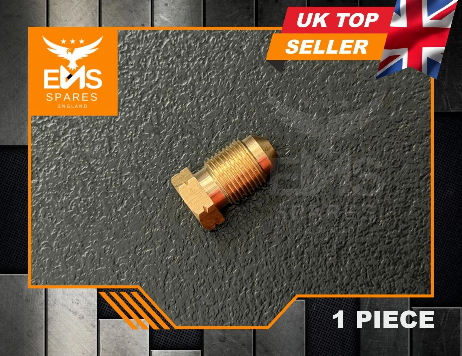 EMS-A9B M12 x 1mm male brass brake blanking plug undrilled - 1 Plug