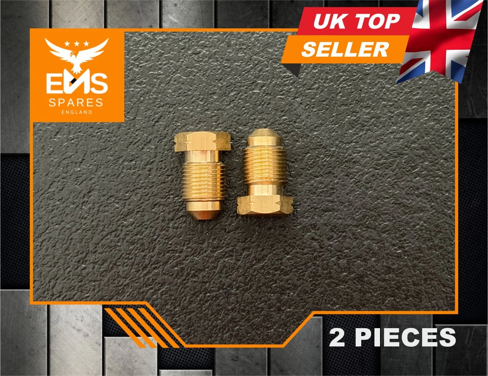 EMS-A9B M12 x 1mm male brass brake blanking plug undrilled - 2 Plugs