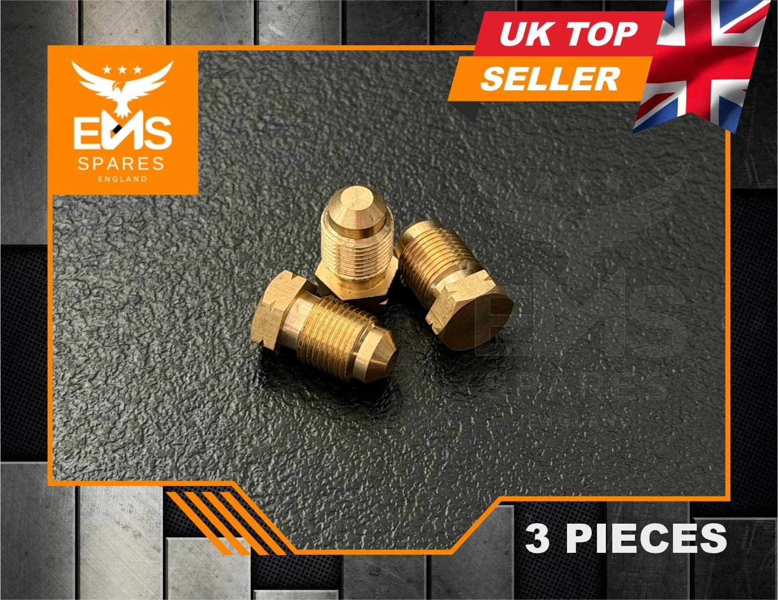 EMS-A9B M12 x 1mm male brass brake blanking plug undrilled - 3 Plugs
