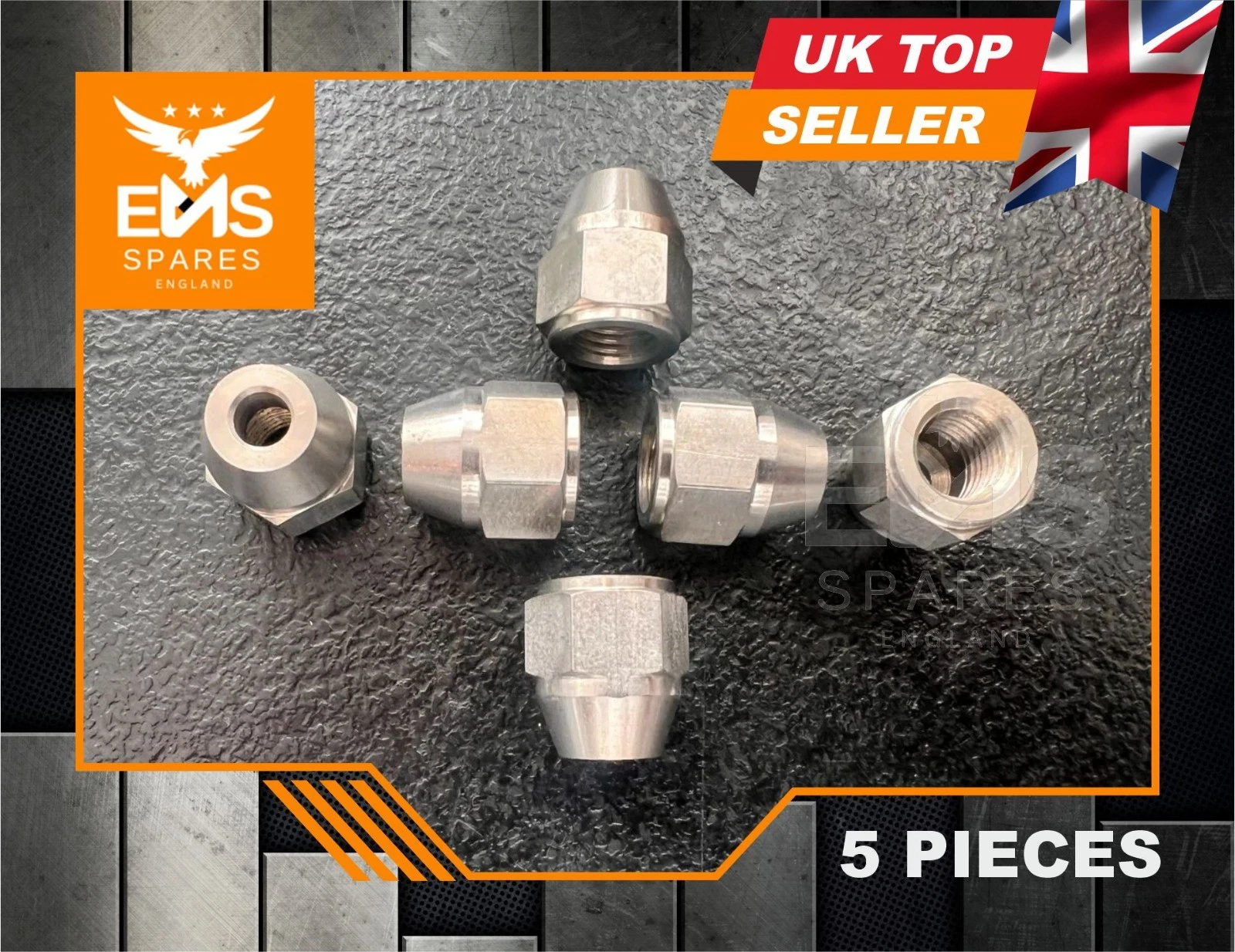 EMS-A1ASS stainless steel 3/8" UNF female brake pipe union for 3/16" pipe - 5 Unions