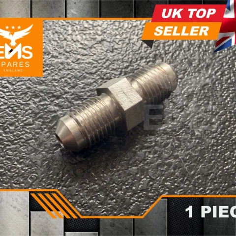EMS-A23SS stainless steel 3/8" UNF male to male inline brake pipe connector - 1 Connector